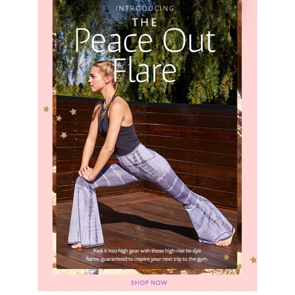NWT FREE PEOPLE PEACE OUT FLARE YOGA PANT XS ROSE